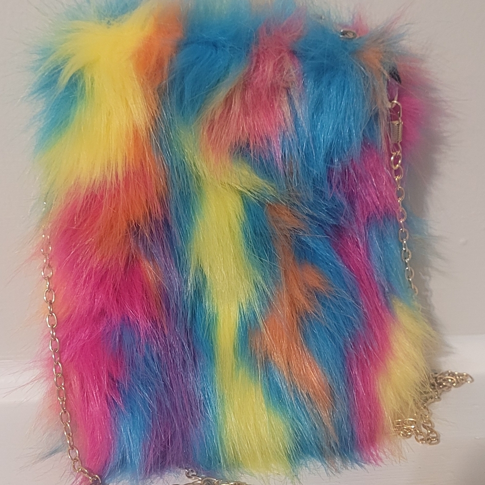 SHEIN Multicolor Faux Fur Crossbody Bag